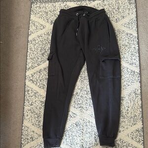 Men's Black Cargo Joggers